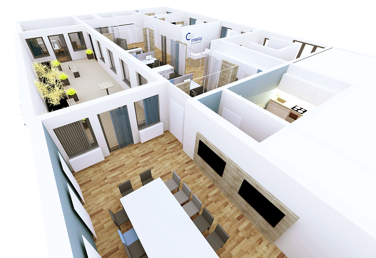Büro Entwurf 3D Grundriss Innenarchitekt Leipzig