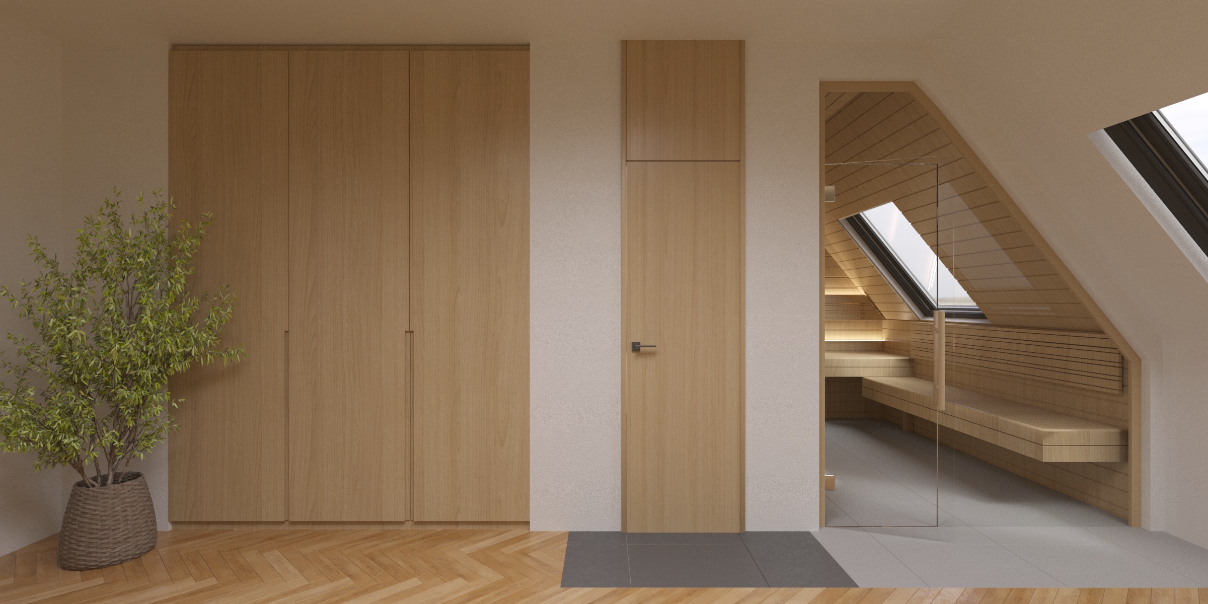 Umbau Dachgeschosswohnung Ausbau Dachgeschoss Sauna Interior Design Leipzig