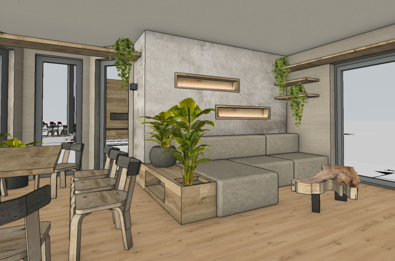 Einfamilienhaus Umbau - Wohzimmer Sofa